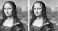 Pfeil auf der Stirn der Mona Lisa