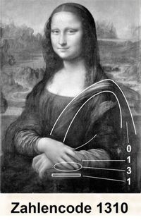 Zahlencode 1310 im Bild der Mona Lisa